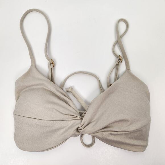 L*Space Shimmer Ringo Bikini Top in Bone Cream Size Small NWT - Picture 2 of 5